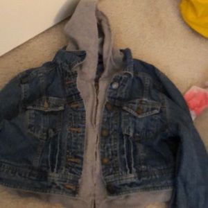 Jean Jacket with Grey Hoodie